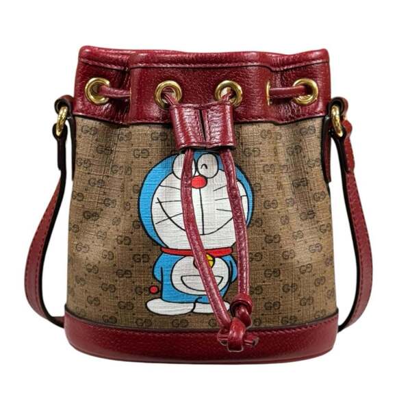 GUCCI Handbags - Gucci Doraemon Collaboration Mini Baguette Bag Micro GG Supreme Shoulder 6478...